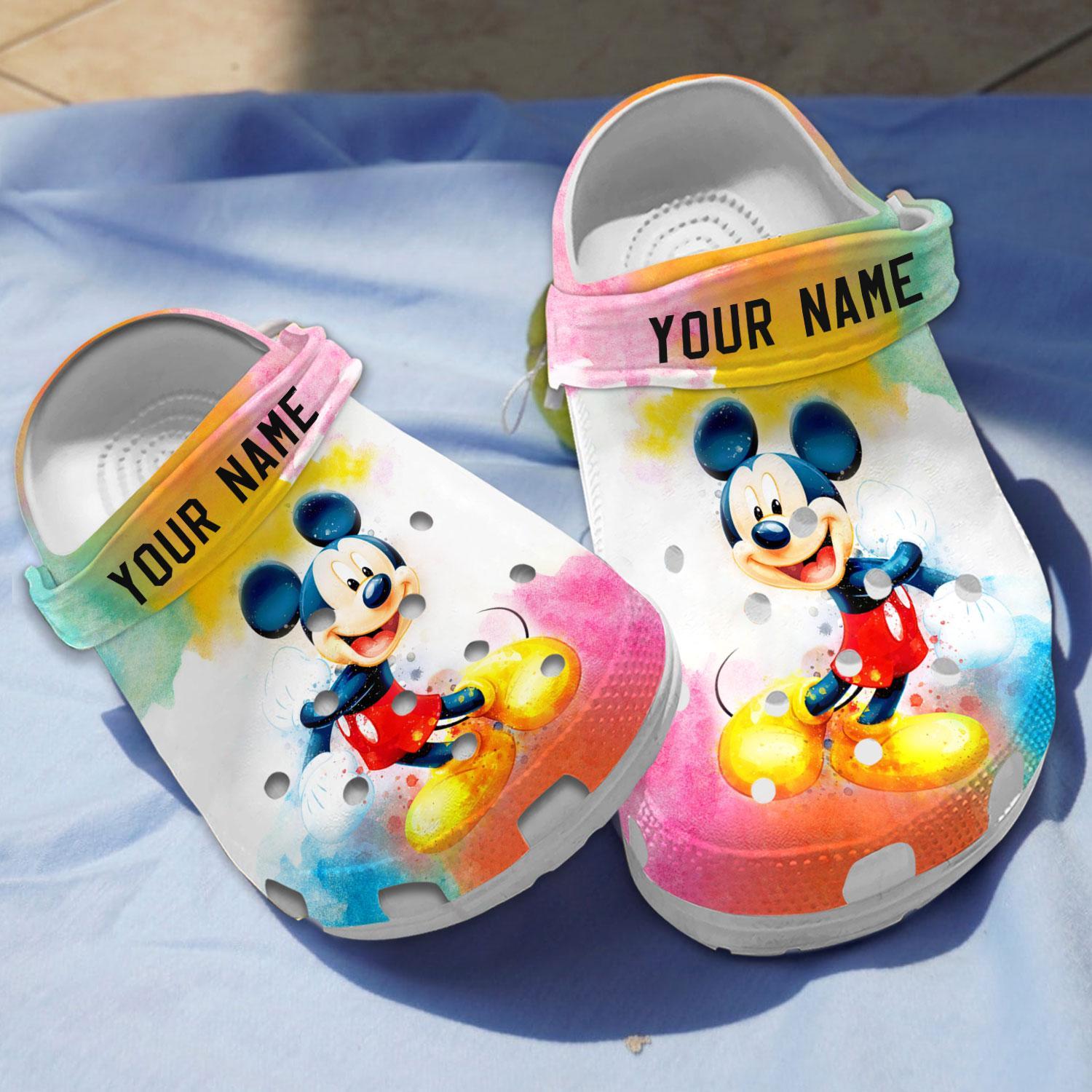 Mickey Mouse Cartoon Crocs Crocband Clogs Shoes Comfortable For Men Women and Kids