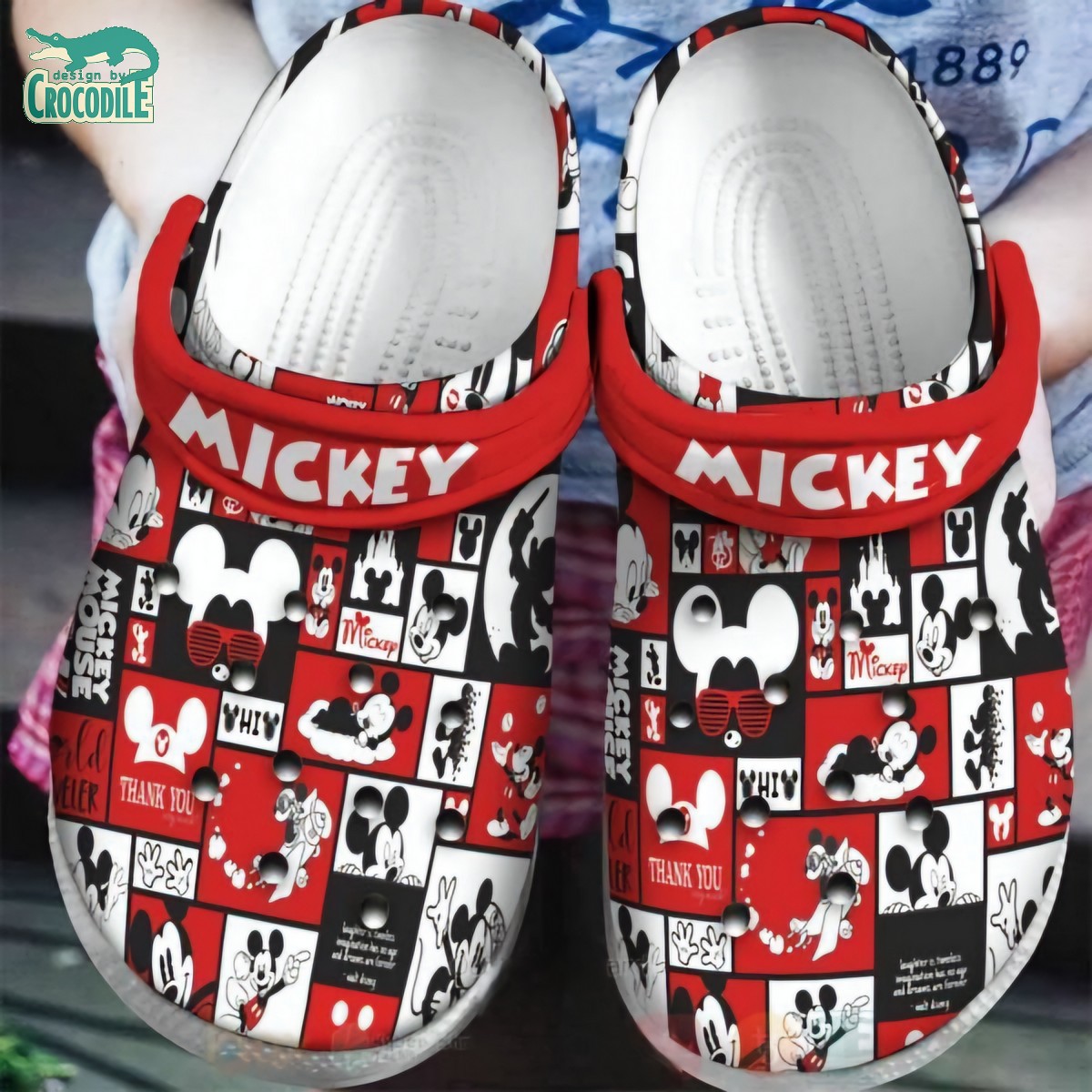 Mickey Mouse Cartoon Crocs Crocband Clogs Shoes Comfortable For Men Women and Kids