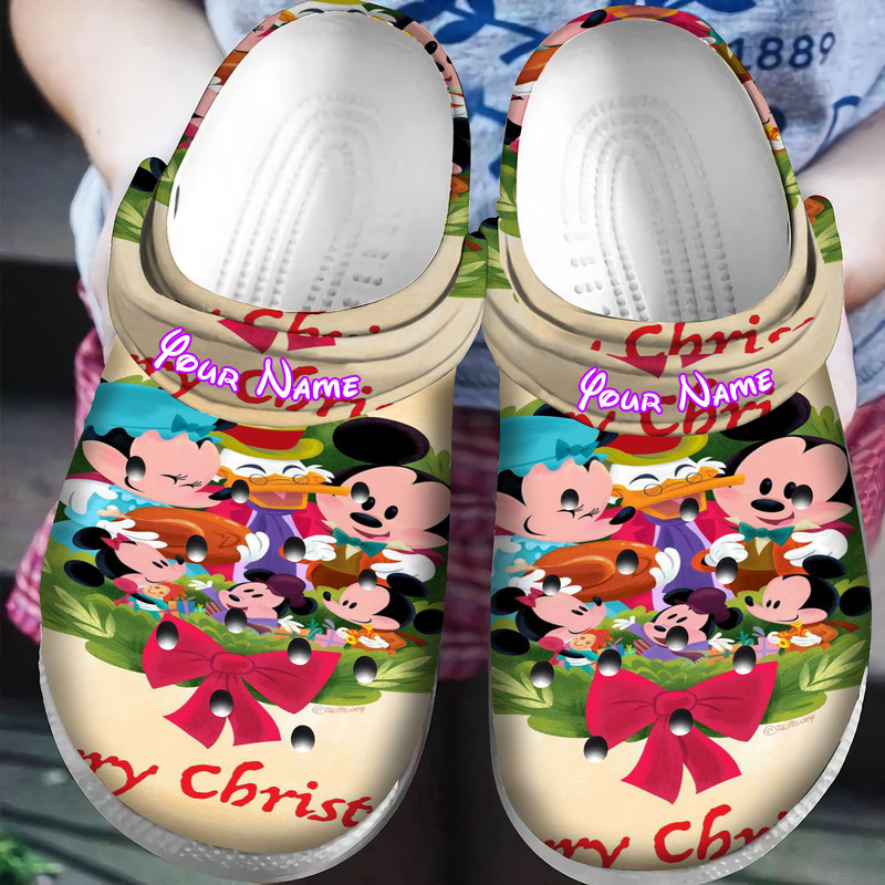 Mickey Mouse Cartoon Crocs Crocband Clogs Shoes Comfortable For Men Women and Kids