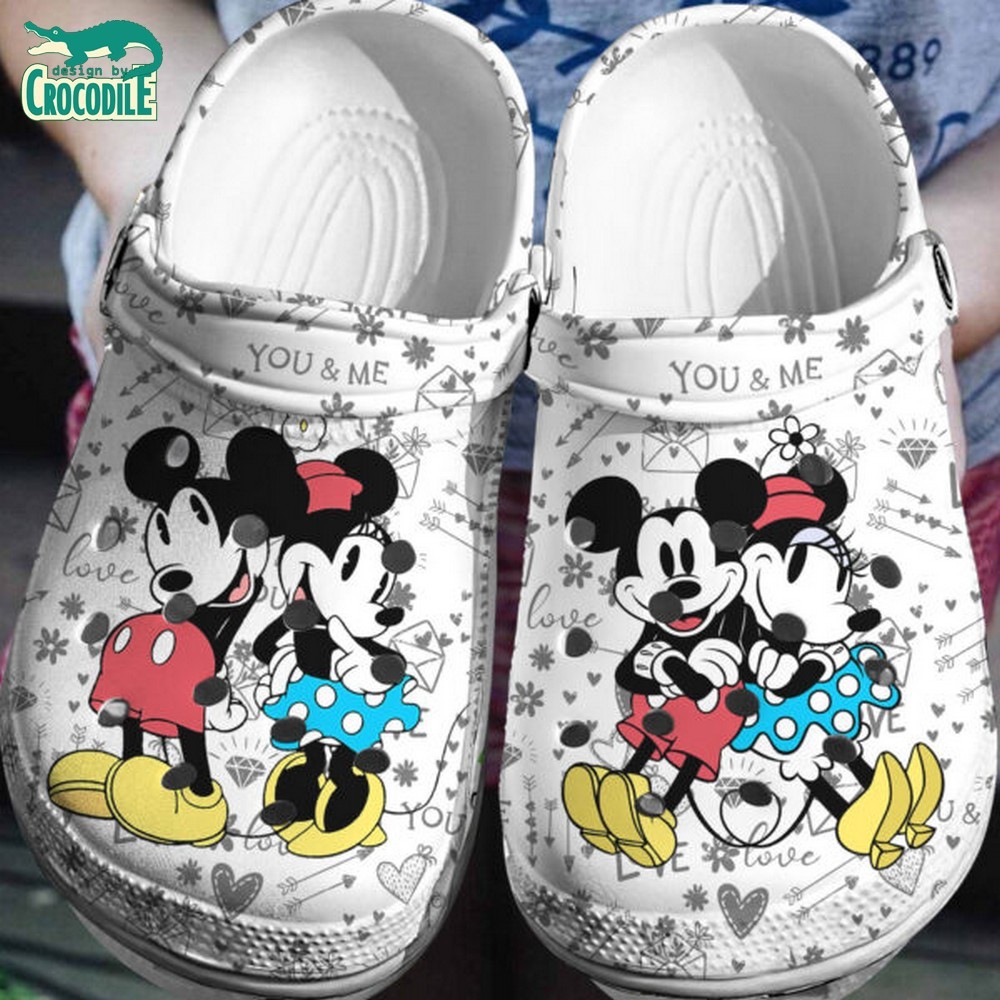 Mickey Mouse Cartoon Crocs Crocband Clogs Shoes Comfortable For Men Women and Kids