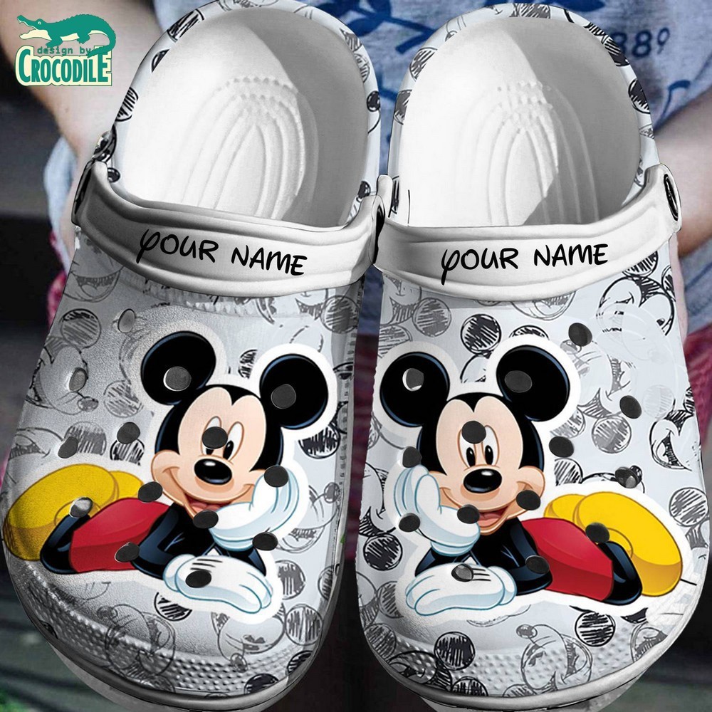 Mickey Mouse Cartoon Crocs Crocband Clogs Shoes Comfortable For Men Women and Kids