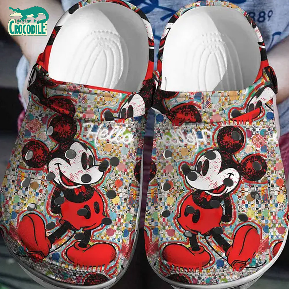 Mickey Mouse Cartoon Crocs Crocband Clogs Shoes Comfortable For Men Women and Kids
