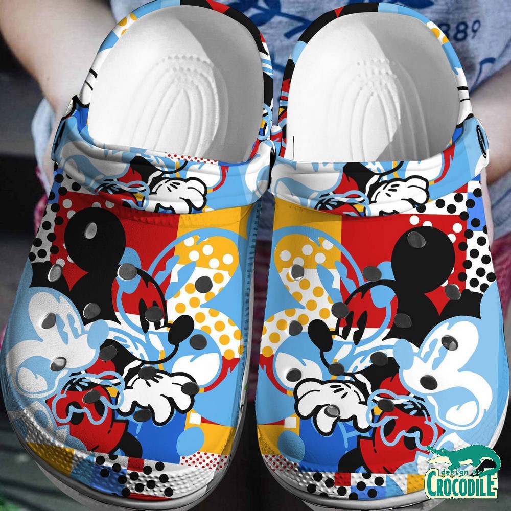 Mickey Mouse Cartoon Crocs Crocband Clogs Shoes Comfortable For Men Women and Kids