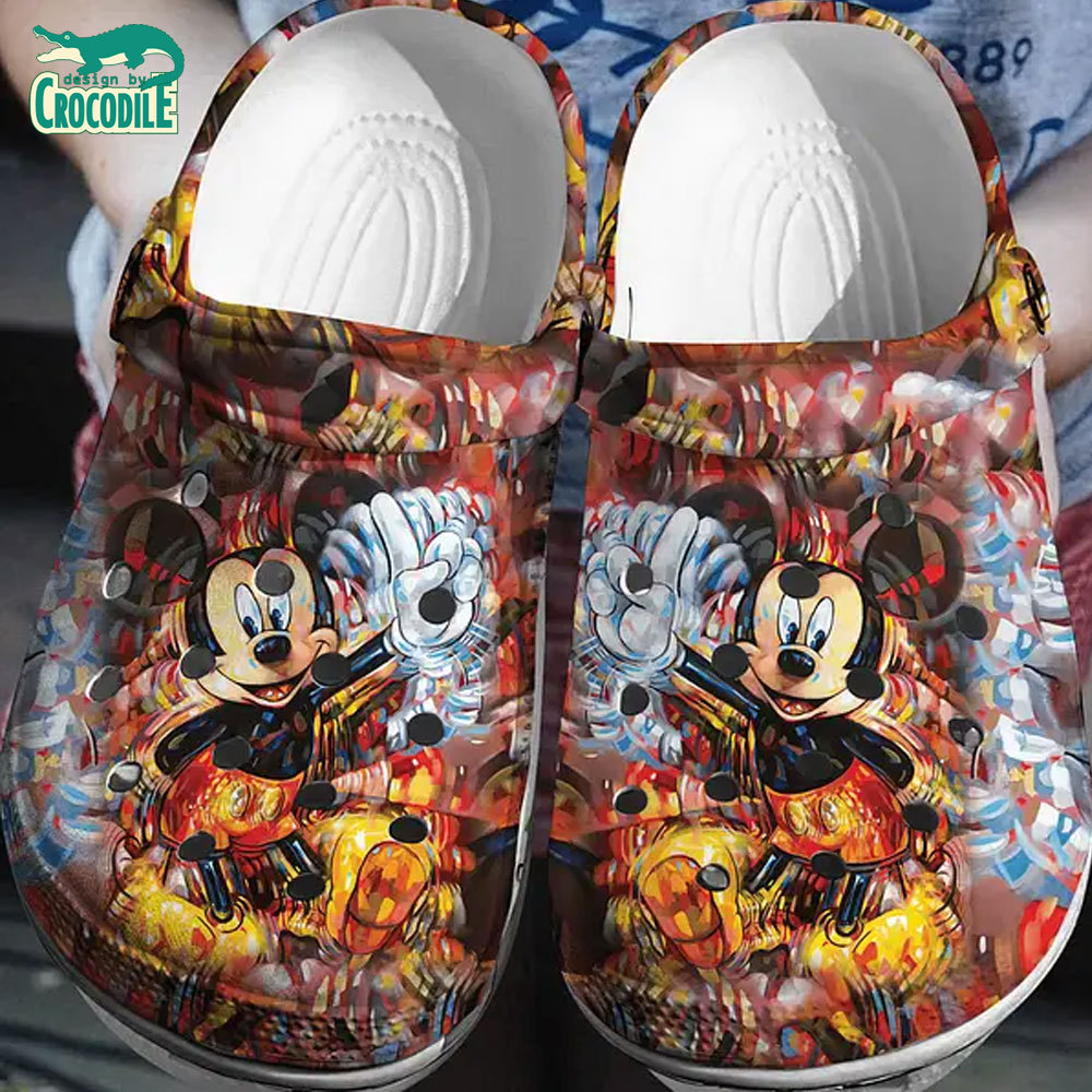 Mickey Mouse Cartoon Crocs Crocband Clogs Shoes Comfortable For Men Women and Kids