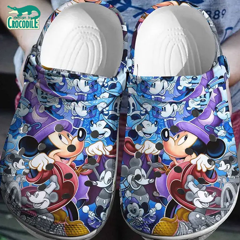 Mickey Mouse Cartoon Crocs Crocband Clogs Shoes Comfortable For Men Women and Kids