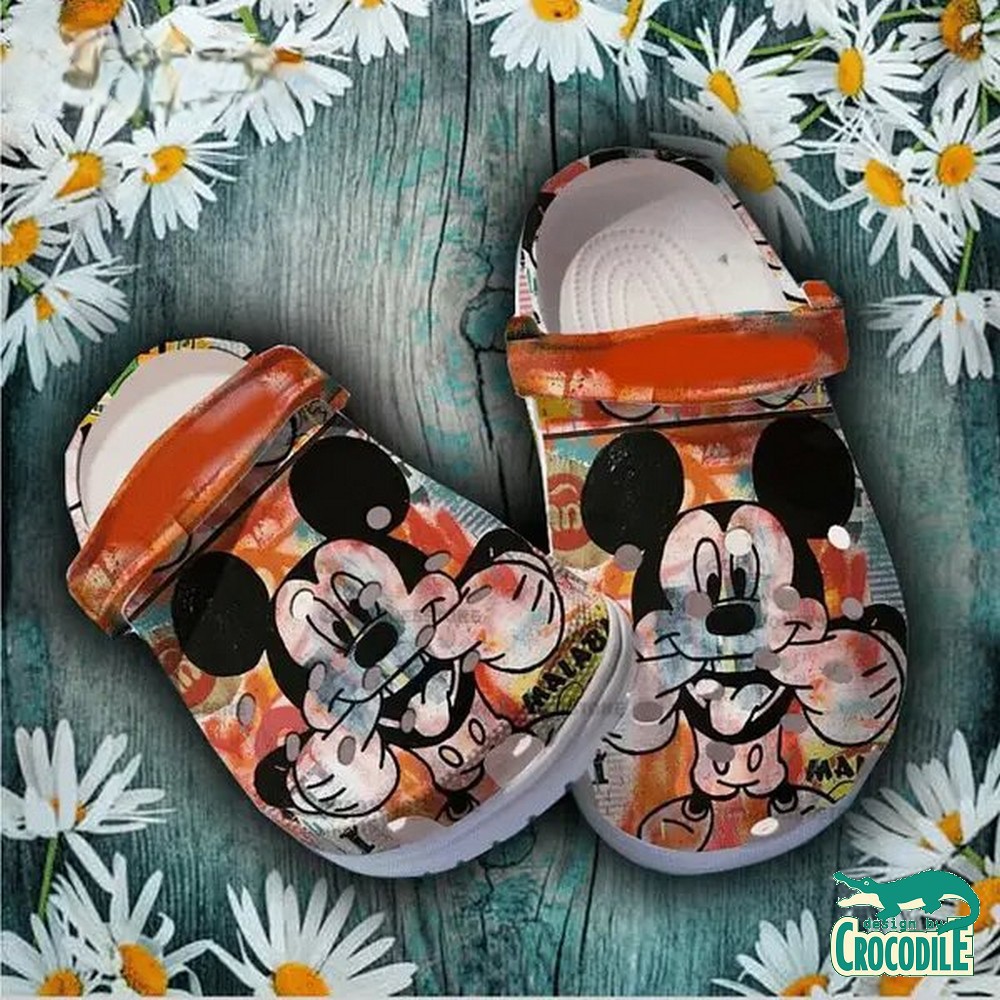 Mickey Mouse Cartoon Crocs Crocband Clogs Shoes Comfortable For Men Women and Kids