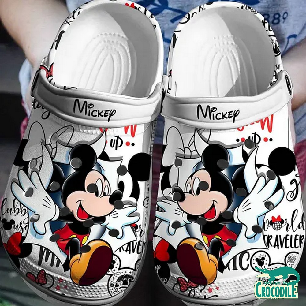 Mickey Mouse Cartoon Crocs Crocband Clogs Shoes Comfortable For Men Women and Kids