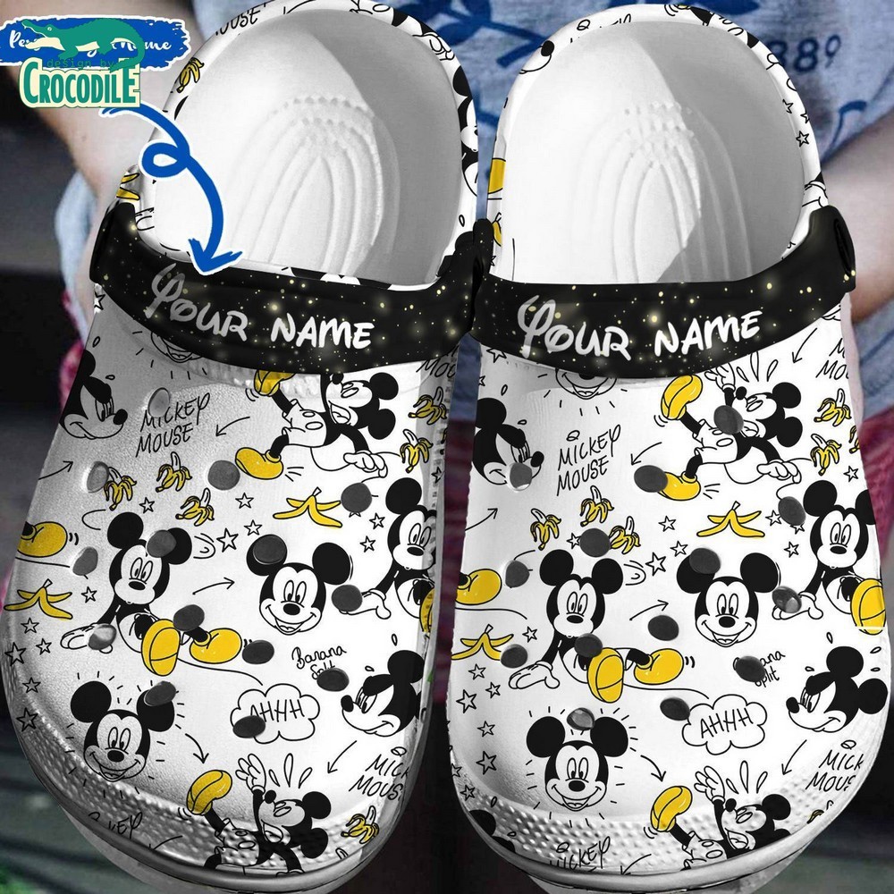Mickey Mouse Cartoon Crocs Crocband Clogs Shoes Comfortable For Men Women and Kids