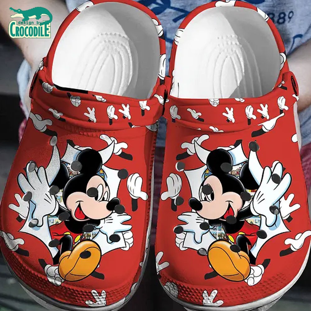 Mickey Mouse Cartoon Crocs Crocband Clogs Shoes Comfortable For Men Women and Kids