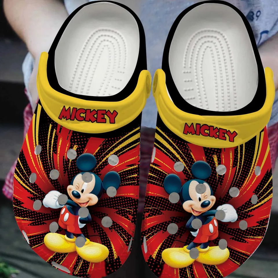 Mickey Mouse Cartoon Crocs Crocband Clogs Shoes Comfortable For Men Women and Kids