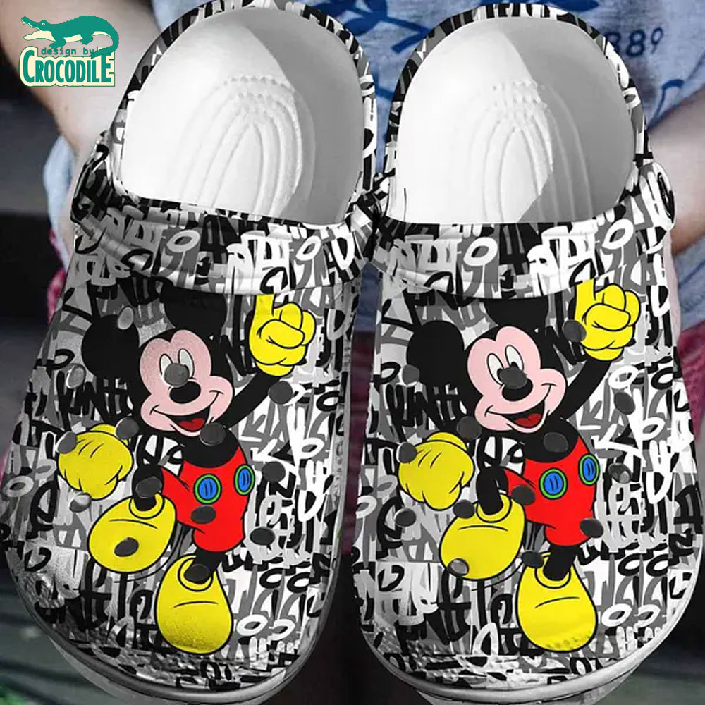 Mickey Mouse Cartoon Crocs Crocband Clogs Shoes Comfortable For Men Women and Kids