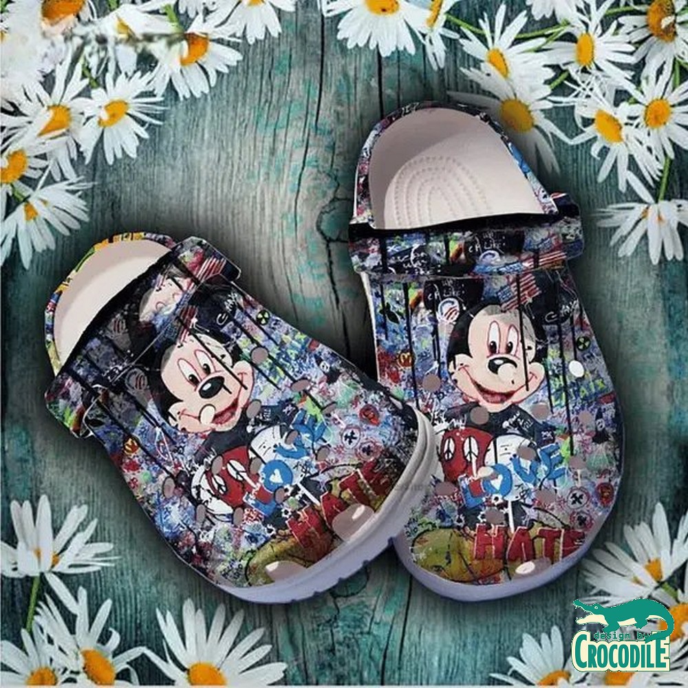 Mickey Mouse Cartoon Crocs Crocband Clogs Shoes Comfortable For Men Women and Kids