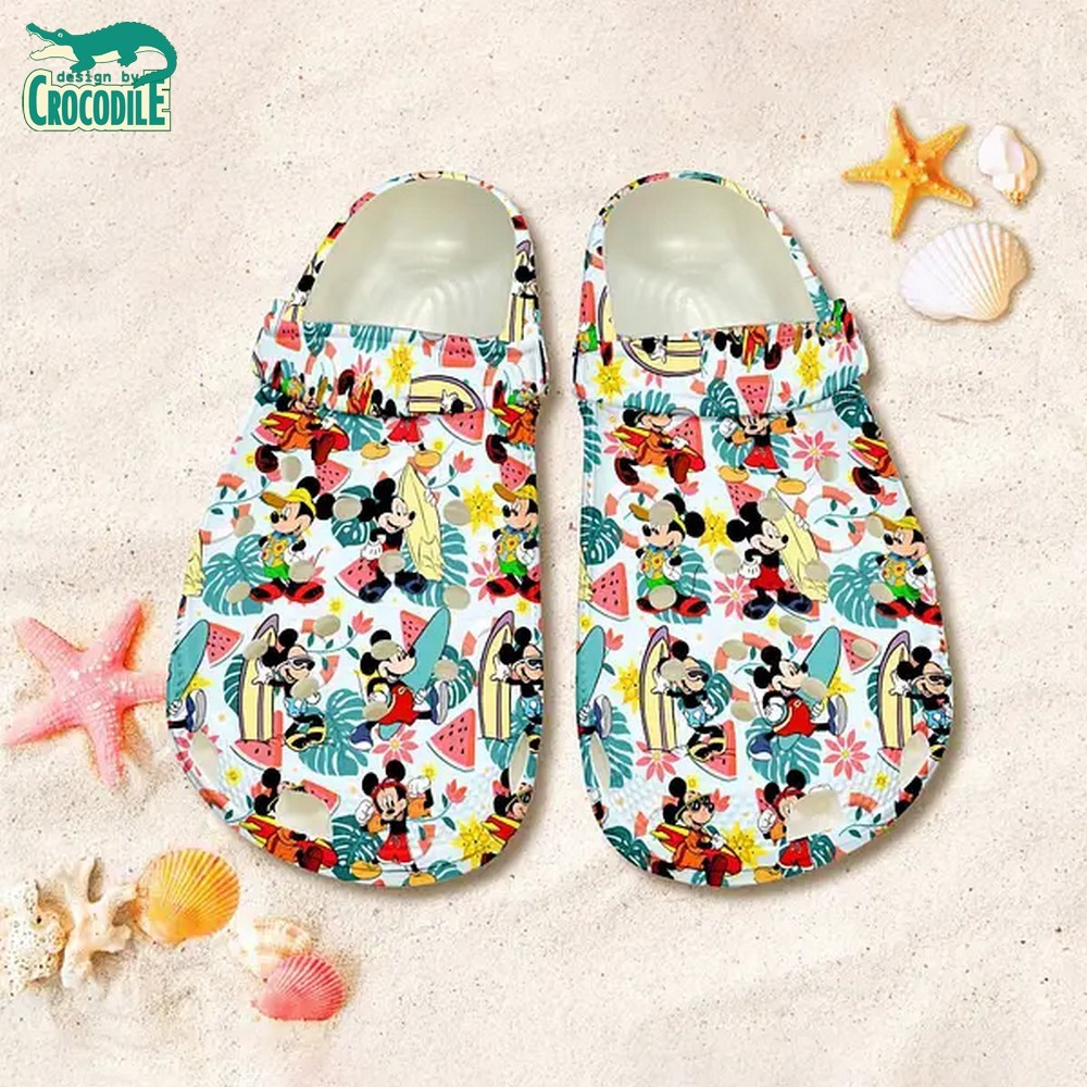 Mickey Mouse Cartoon Crocs Crocband Clogs Shoes Comfortable For Men Women and Kids