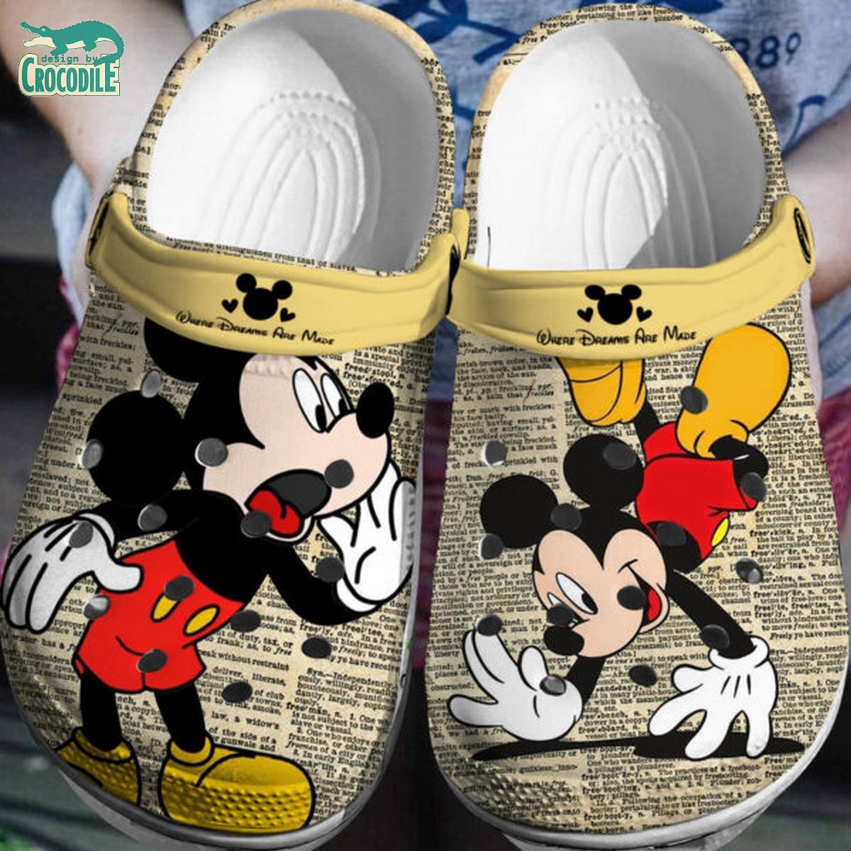 Mickey Mouse Cartoon Crocs Crocband Clogs Shoes Comfortable For Men Women and Kids