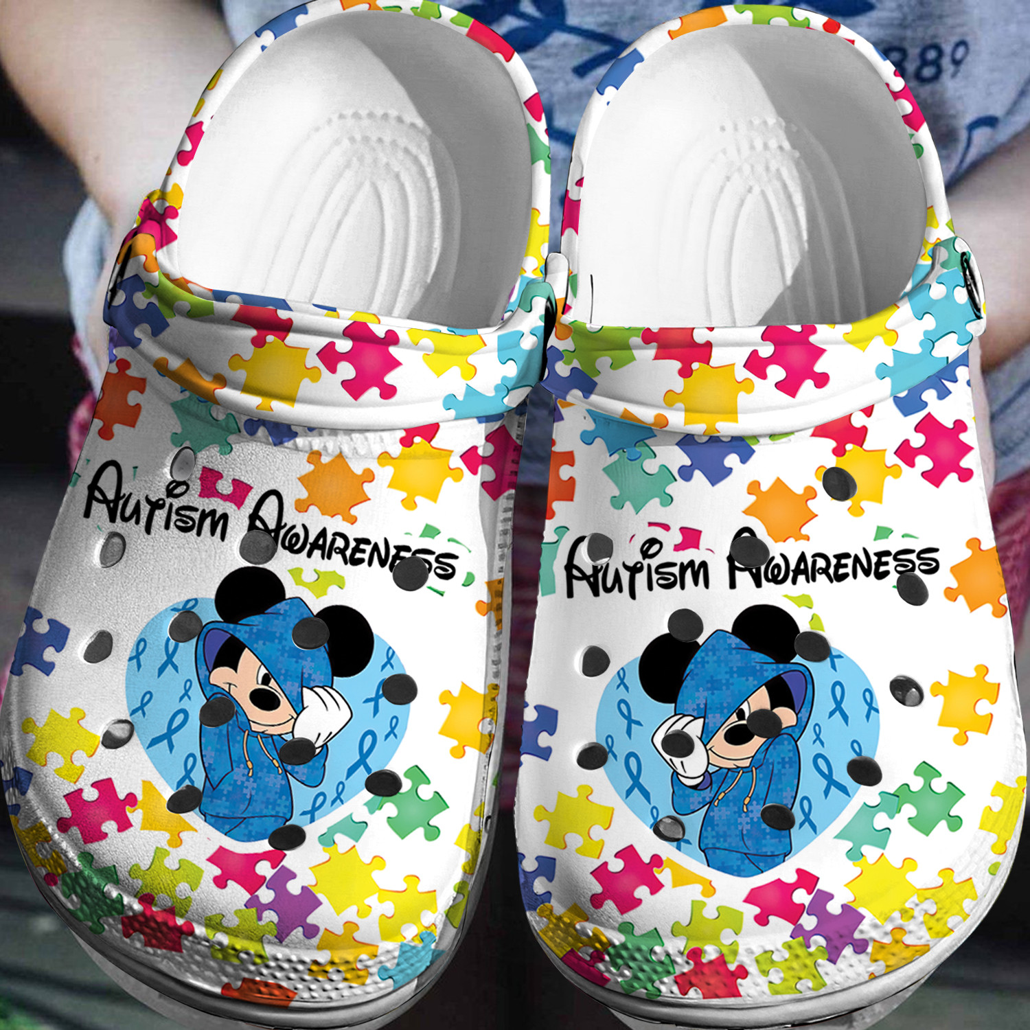 Mickey Mouse Cartoon Crocs Crocband Clogs Shoes Comfortable For Men Women and Kids
