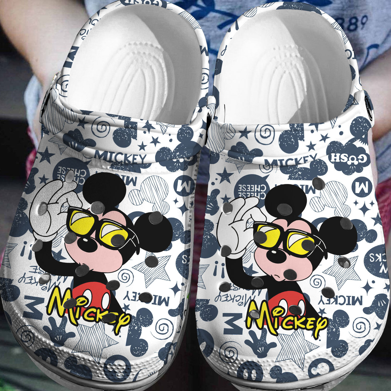Mickey Mouse Cartoon Crocs Crocband Clogs Shoes Comfortable For Men Women and Kids