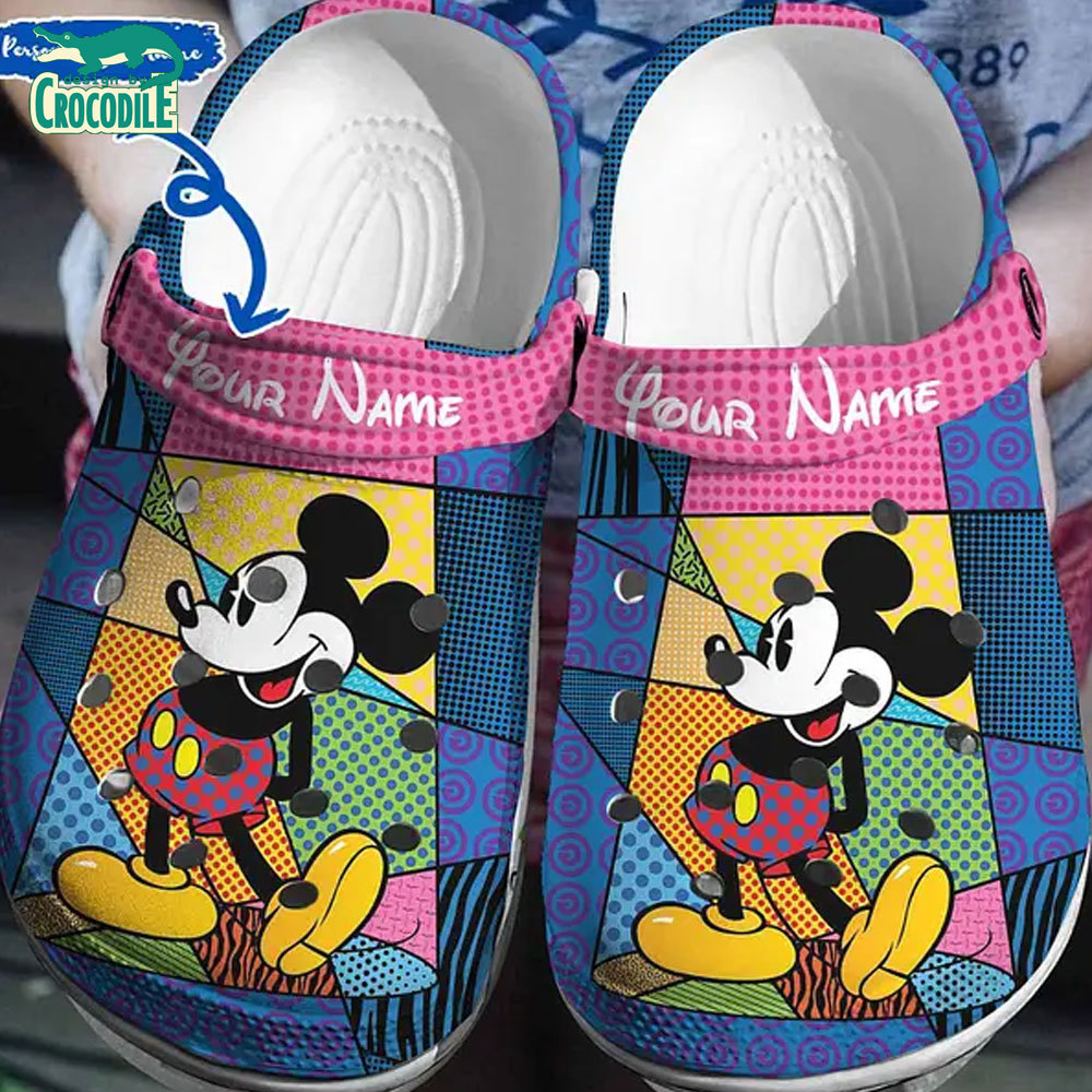 Mickey Mouse Cartoon Crocs Crocband Clogs Shoes Comfortable For Men Women and Kids