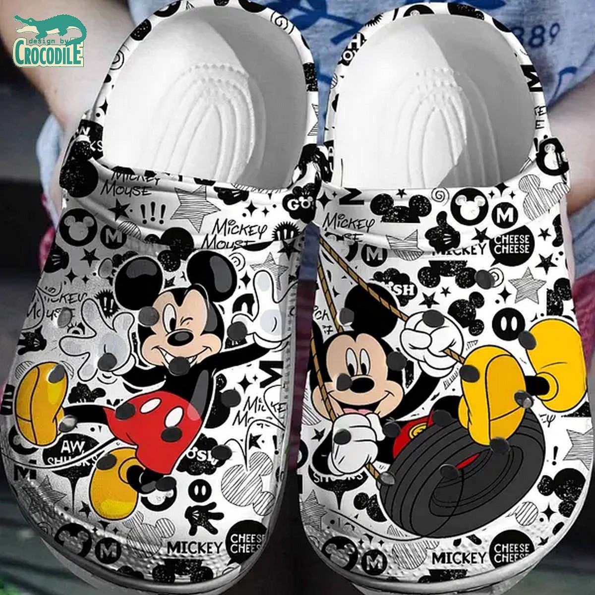 Mickey Mouse Cartoon Crocs Crocband Clogs Shoes Comfortable For Men Women and Kids