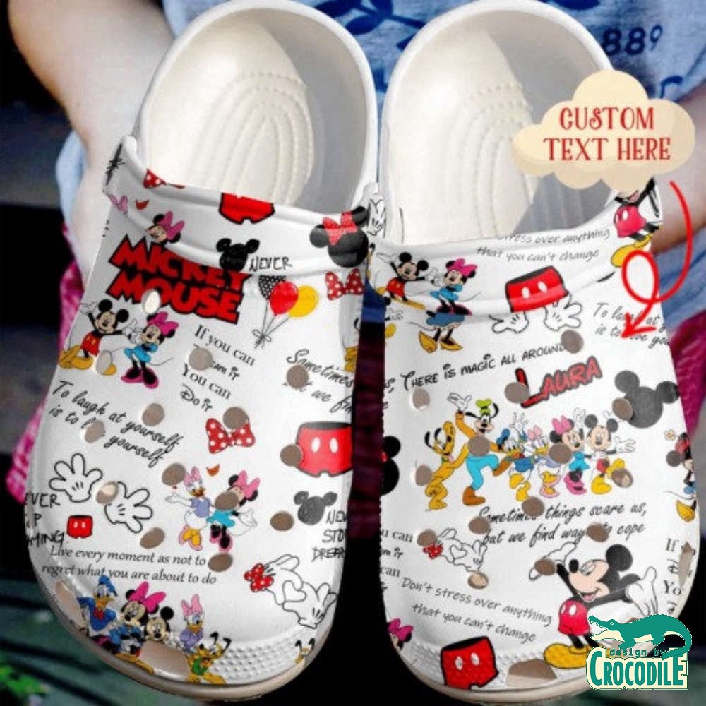 Mickey Mouse Cartoon Crocs Crocband Clogs Shoes Comfortable For Men Women and Kids