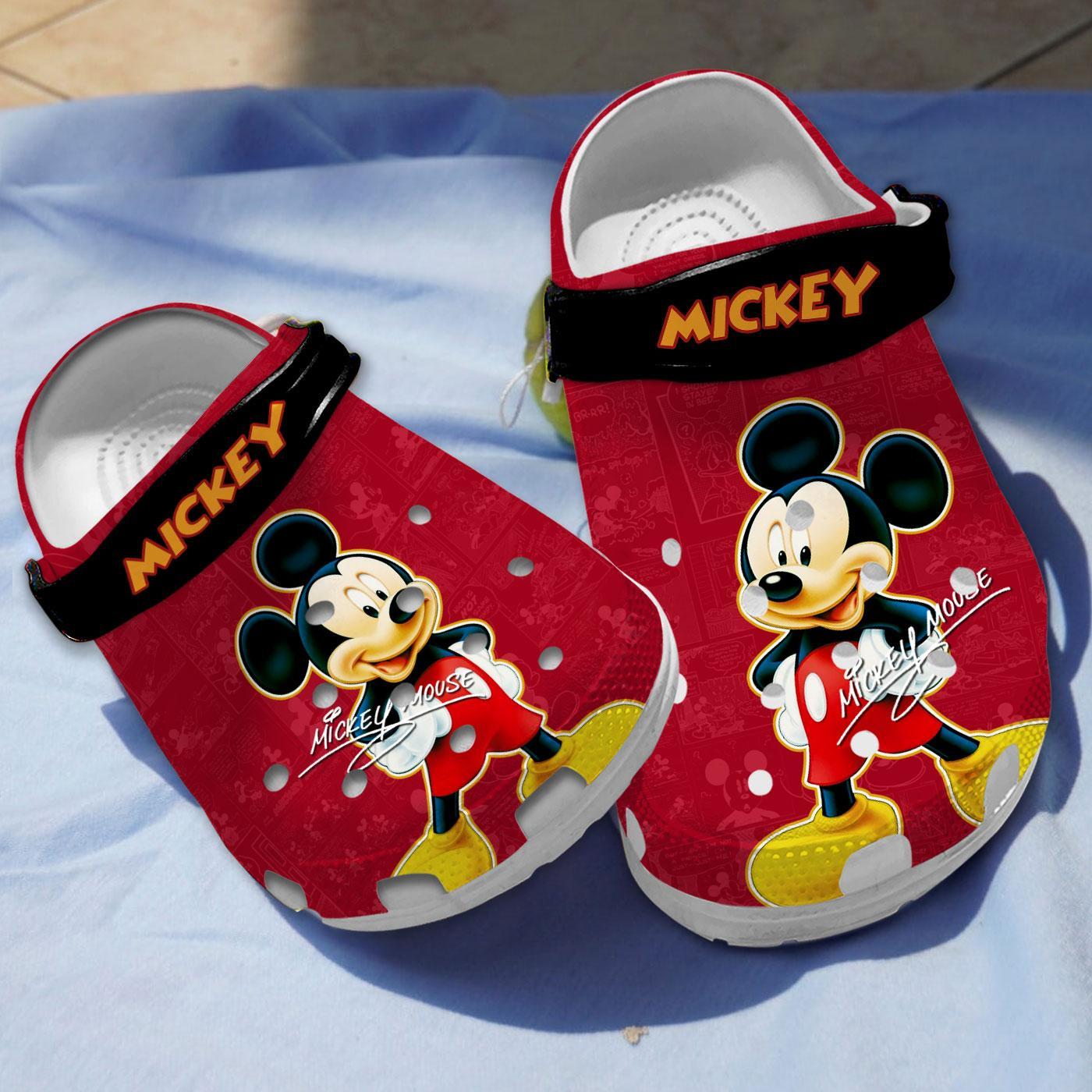 Mickey Mouse Cartoon Crocs Crocband Clogs Shoes Comfortable For Men Women and Kids