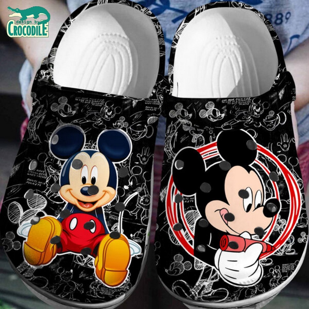 Mickey Mouse Cartoon Crocs Crocband Clogs Shoes Comfortable For Men Women and Kids