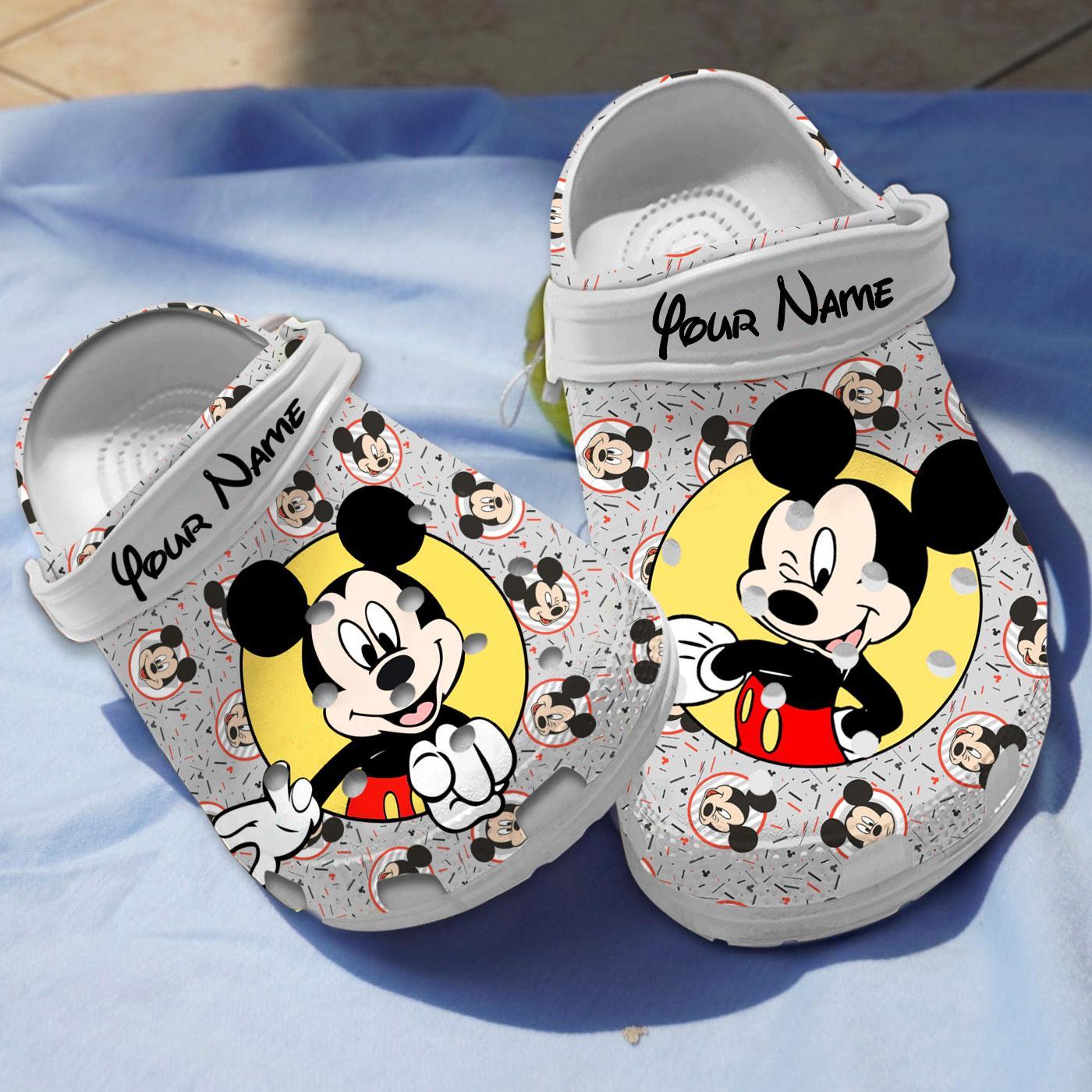 Mickey Mouse Cartoon Crocs Crocband Clogs Shoes Comfortable For Men Women and Kids