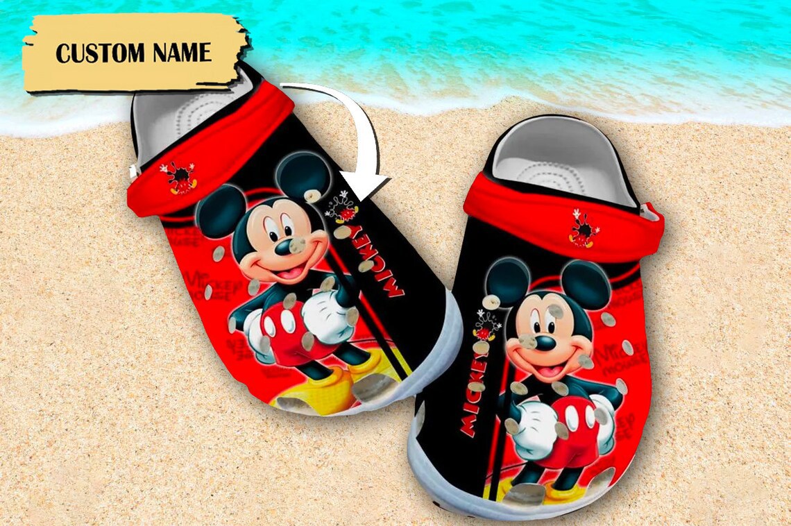 Mickey Mouse Cartoon Crocs Crocband Clogs Shoes Comfortable For Men Women and Kids