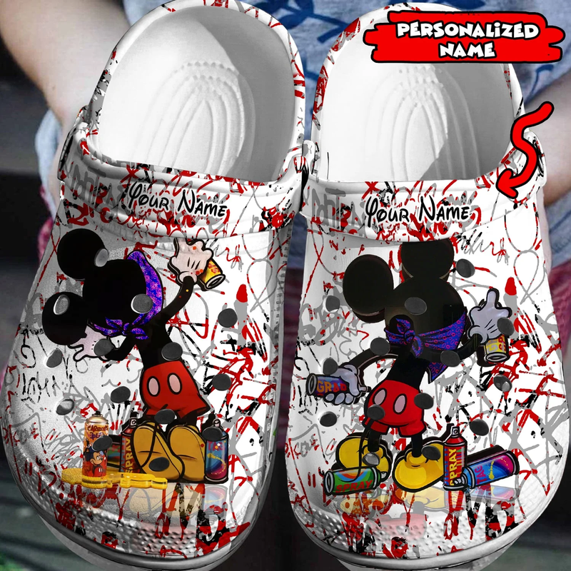 Mickey Mouse Cartoon Crocs Crocband Clogs Shoes Comfortable For Men Women and Kids