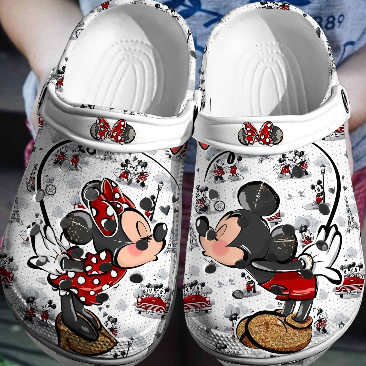 Mickey Mouse Cartoon Crocs Crocband Clogs Shoes Comfortable For Men Women and Kids