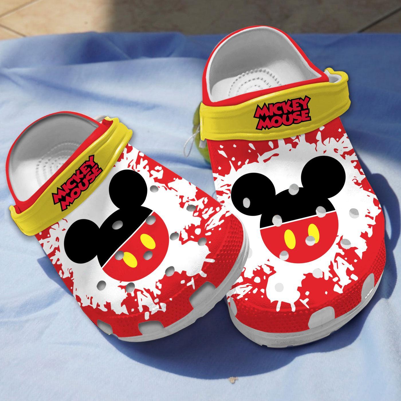 Mickey Mouse Cartoon Crocs Crocband Clogs Shoes Comfortable For Men Women and Kids