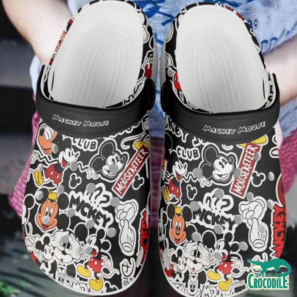 Mickey Mouse Cartoon Crocs Crocband Clogs Shoes Comfortable For Men Women and Kids