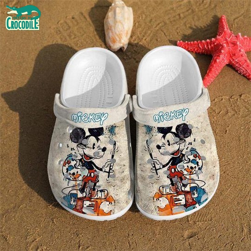 Mickey Mouse Cartoon Crocs Crocband Clogs Shoes Comfortable For Men Women and Kids