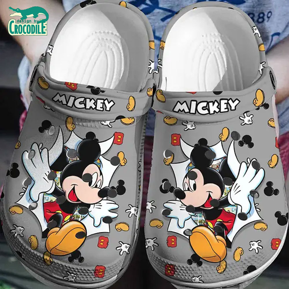 Mickey Mouse Cartoon Crocs Crocband Clogs Shoes Comfortable For Men Women and Kids