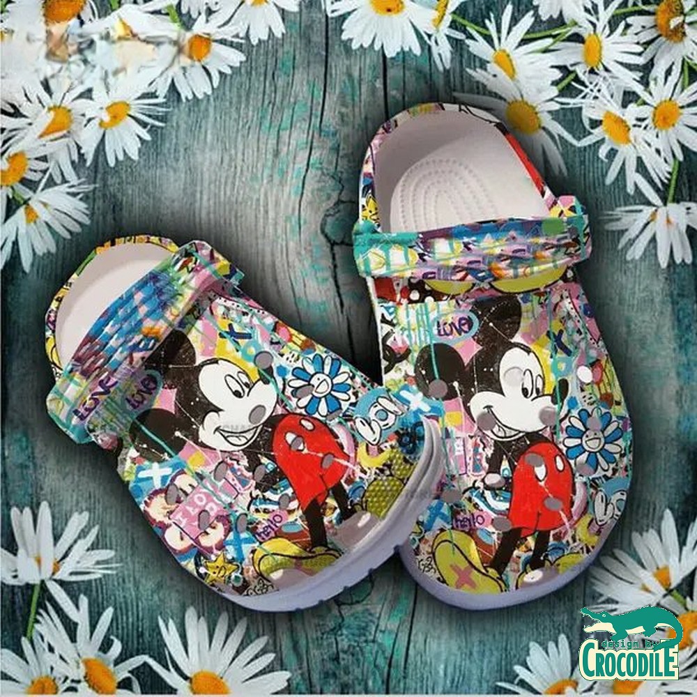 Mickey Mouse Cartoon Crocs Crocband Clogs Shoes Comfortable For Men Women and Kids
