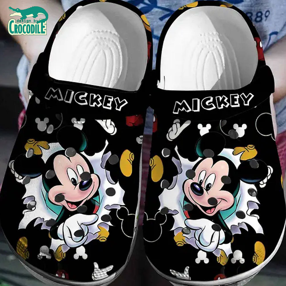 Mickey Mouse Cartoon Crocs Crocband Clogs Shoes Comfortable For Men Women and Kids