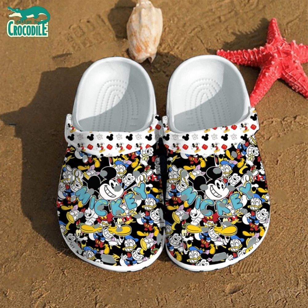 Mickey Mouse Cartoon Crocs Crocband Clogs Shoes Comfortable For Men Women and Kids