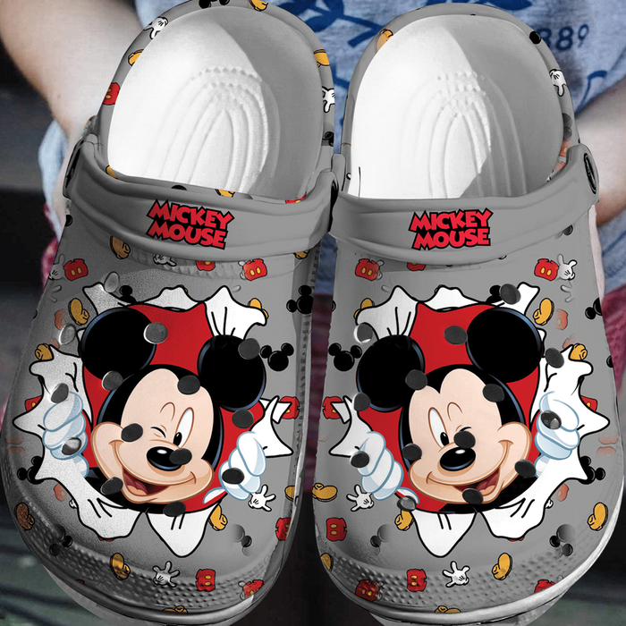 Mickey Mouse Cartoon Crocs Crocband Clogs Shoes Comfortable For Men Women and Kids