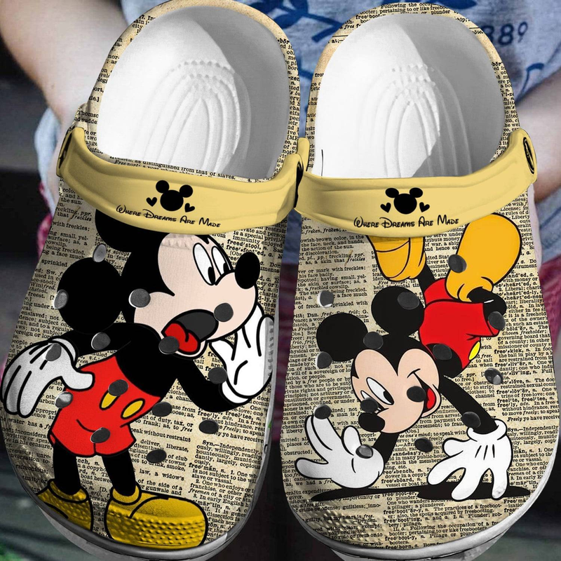 Mickey Mouse Cartoon Crocs Crocband Clogs Shoes Comfortable For Men Women and Kids