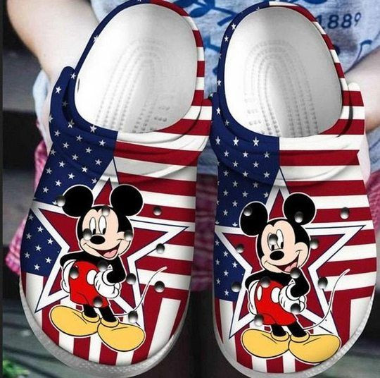 Mickey Mouse Cartoon Crocs Crocband Shoes Clogs Custom Name For Men Women and Kids