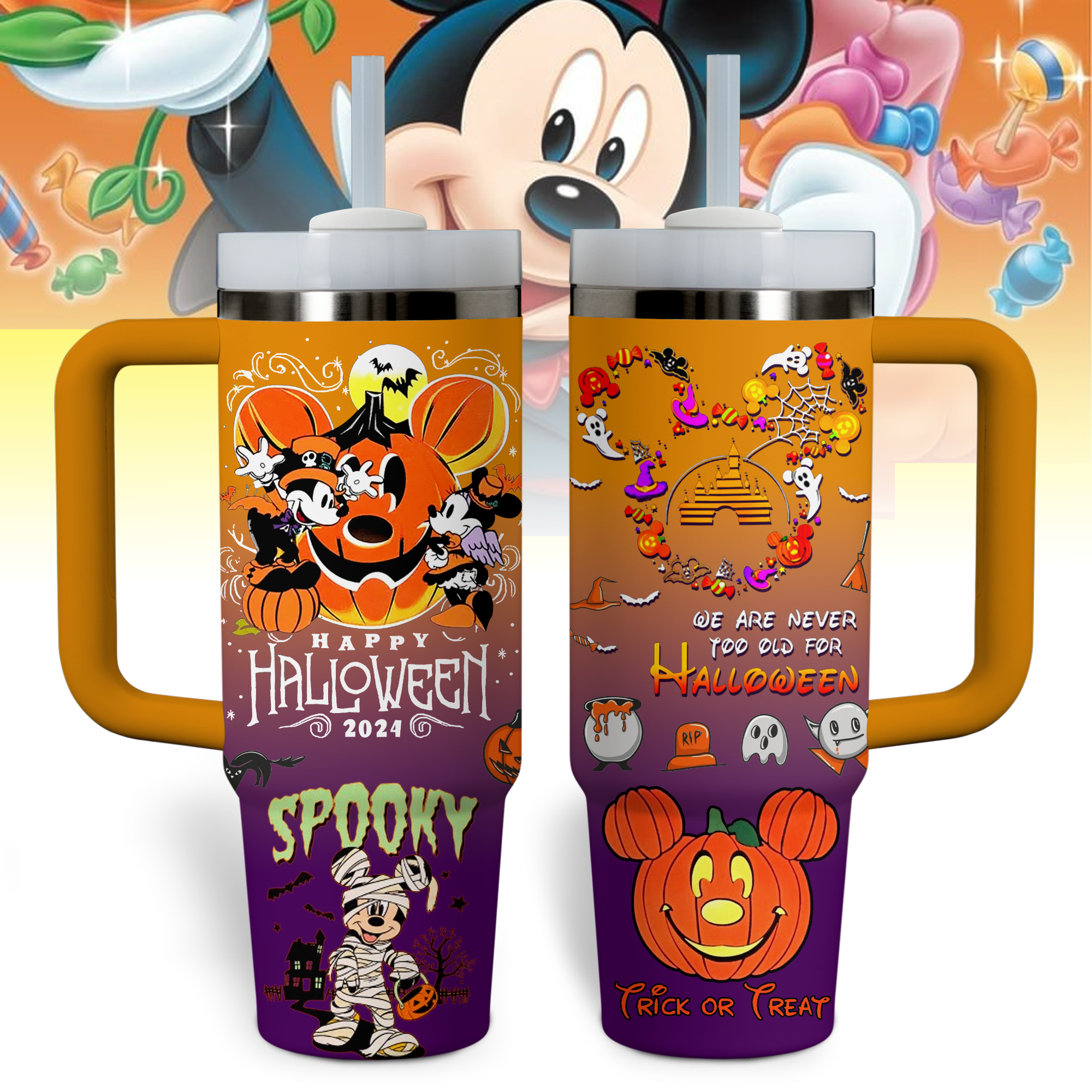 Mickey Mouse Cartoon Halloween Custom Stanley Cup 40 oz 30 oz Tumbler With HandleTVC2301769