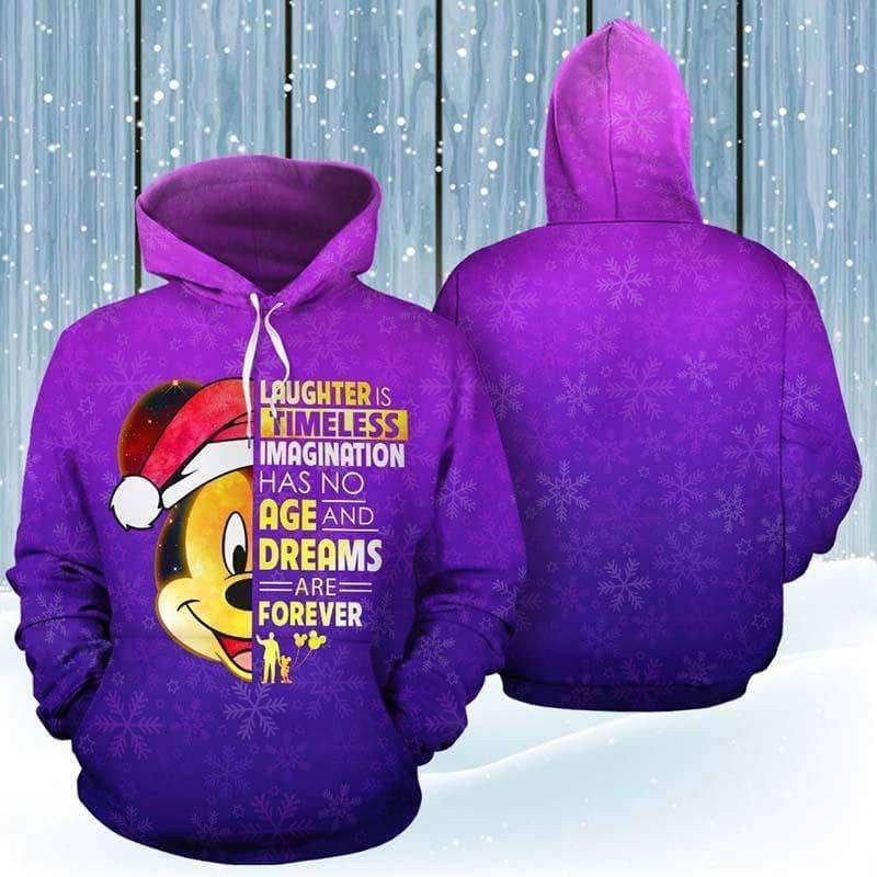 Mickey Mouse Face Purple 3D All Over Print Hoodie, Zip Hoodie