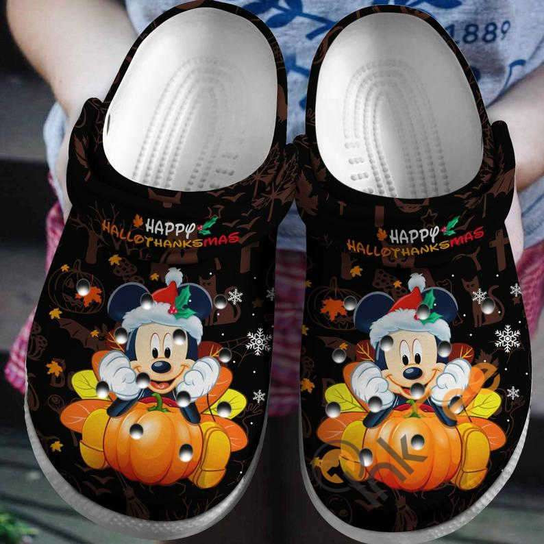 Mickey Mouse Happy Hallothanksmas Crocband Clogs Shoes For Thanksgiving