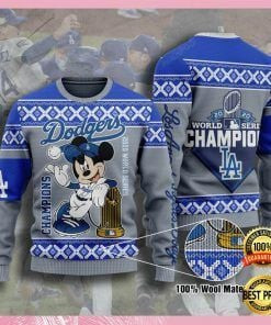 Mickey Mouse Los Angeles Dodgers Ugly Christmas Sweater Adult 3D Funny Matching for family
