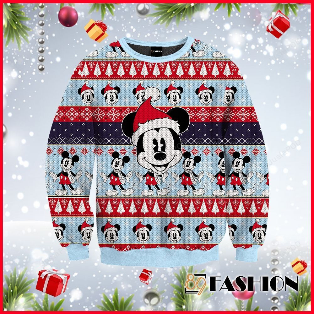 Mickey Mouse Ugly Christmas Sweater Adult 3D Funny Matching for family
