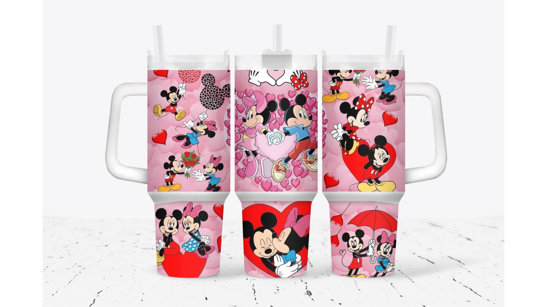 Mickey Mouse Valentines Gift Disney Cartoon Custom Stanley Cup 40 oz 30 oz Tumbler With HandleTVC2301919