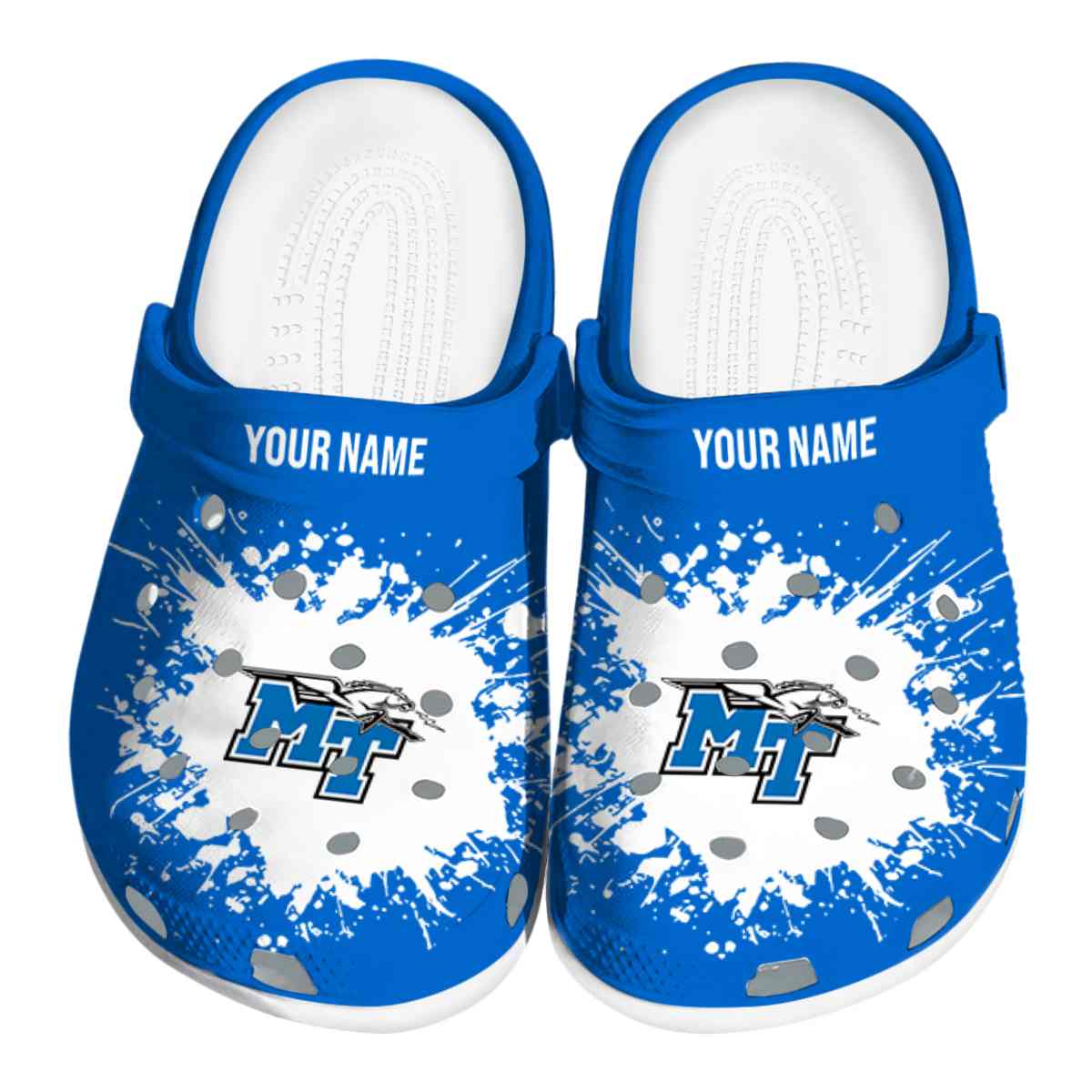 Middle Tennessee Blue Raiders NCAA Sport Crocs Crocband Clogs Shoes Comfortable For Men Women and Kids