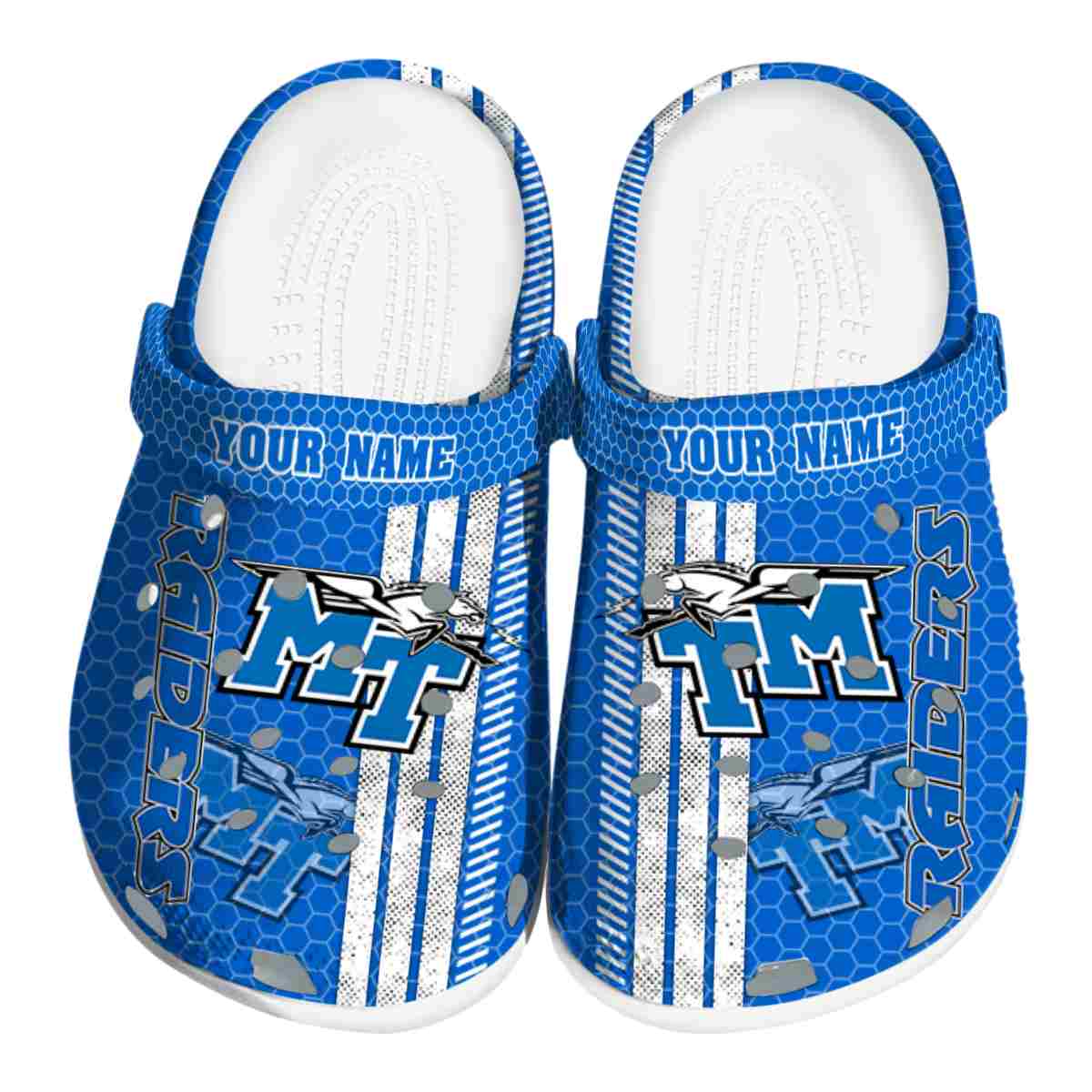 Middle Tennessee Blue Raiders NCAA Sport Crocs Crocband Clogs Shoes Comfortable For Men Women and Kids
