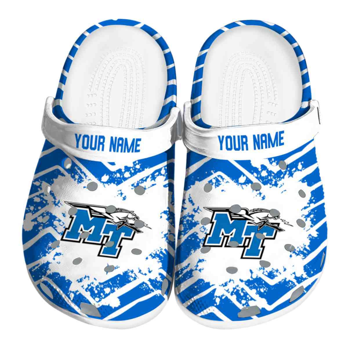 Middle Tennessee Blue Raiders NCAA Sport Crocs Crocband Clogs Shoes Comfortable For Men Women and Kids