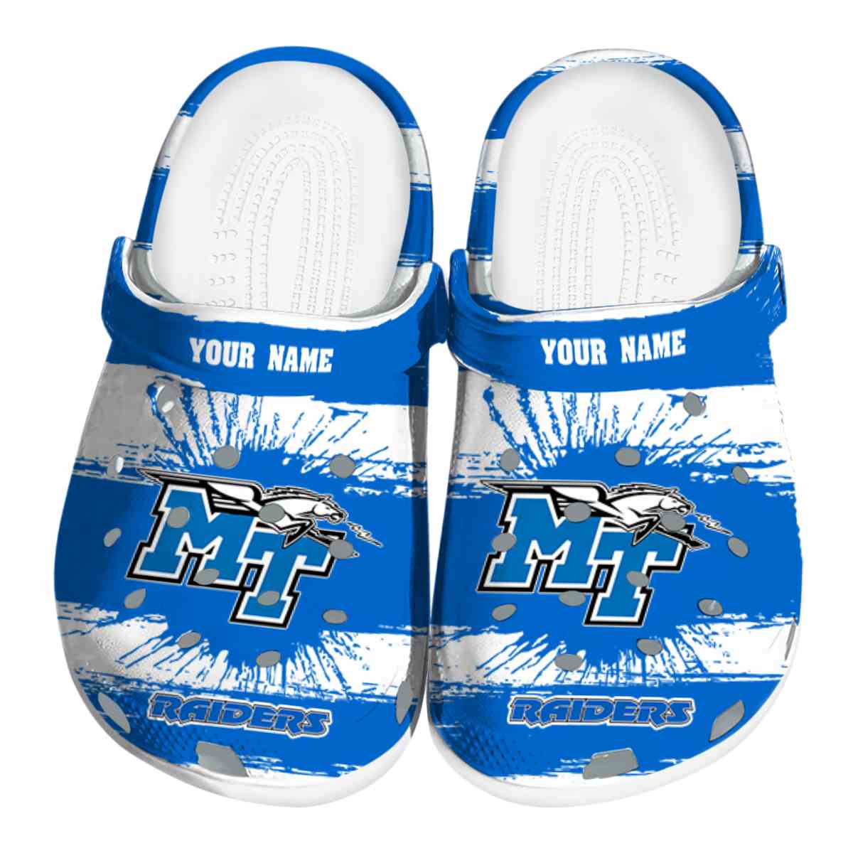Middle Tennessee Blue Raiders NCAA Sport Crocs Crocband Clogs Shoes Comfortable For Men Women and Kids