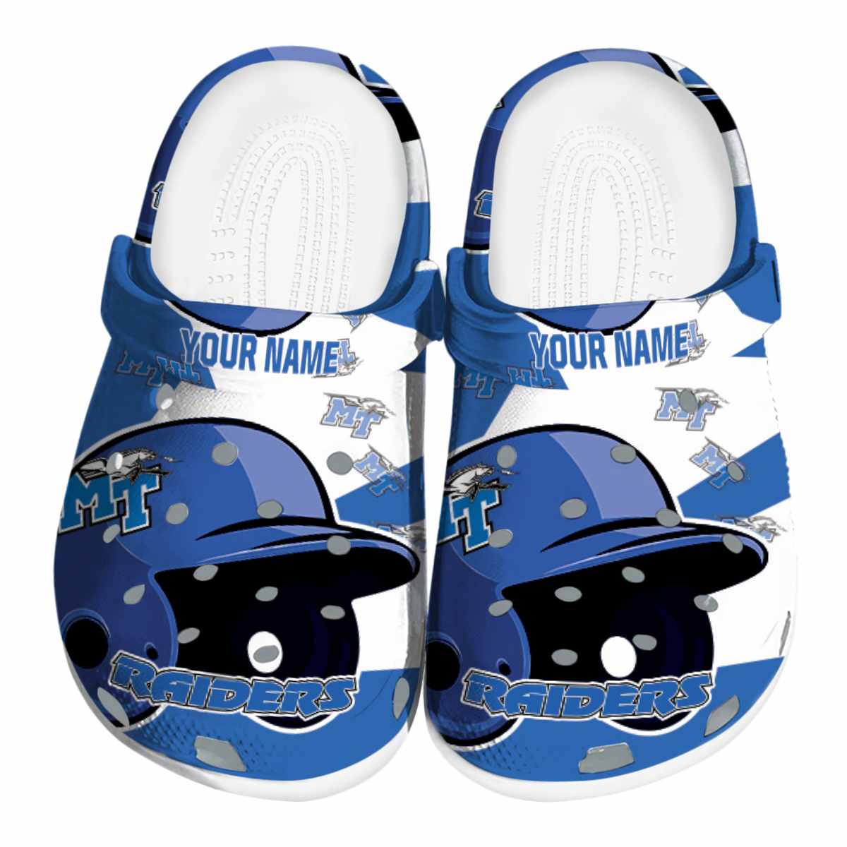 Middle Tennessee Blue Raiders NCAA Sport Crocs Crocband Clogs Shoes Comfortable For Men Women and Kids